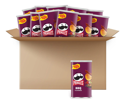 Botana De Papas Fritas Sabor Barbacoa Lata 70 Gramos 12 Unid
