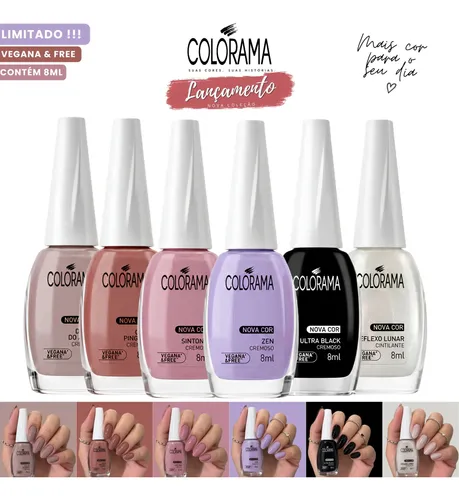 Kit Nova Coleção 6 Esmaltes Colorama Nova Cor Limitada Colorama