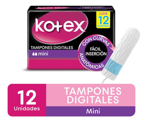 Tampones Digitales Kotex Mini X 12 Unidades