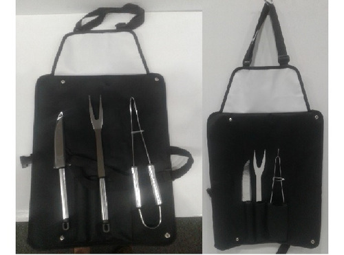 Set Asado X 3 Acero Inox C/delantal