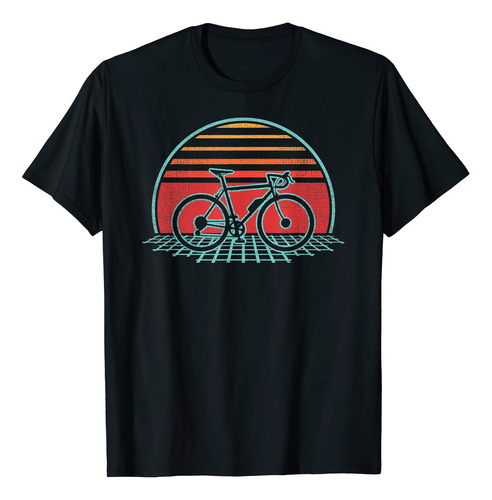 Camiseta De Ciclismo Retro Vintage Estilo 70s 80s, Negro, S