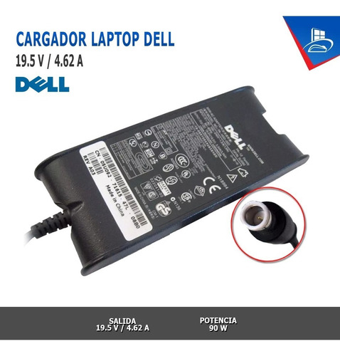 Imagen 2 de 2 de Cargador Laptop Adaptador Laptop Dell 19.5v 4.62a 90w