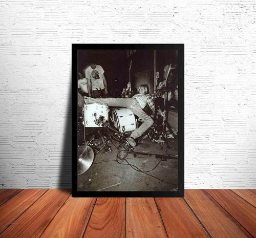 Cuadro, Poster De Nirvana, K. Cobain 33x48cm Marco De Madera