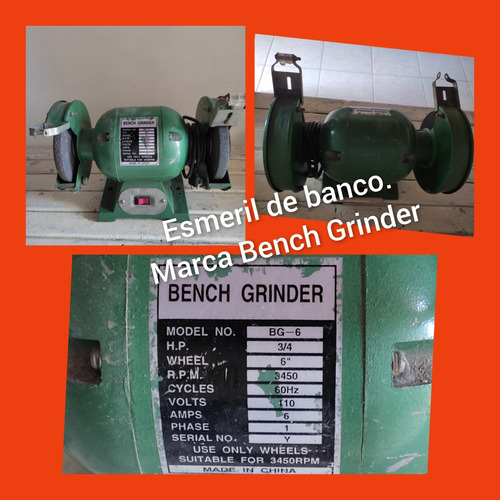 Esmeril De Banco. Modelo Bg-6 Verde. Disponible En Maracay 