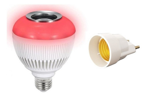 Âmpada Bluetooth Com Bocal Para Tomada Caixa Som Musical Cor Branco 110v/220v