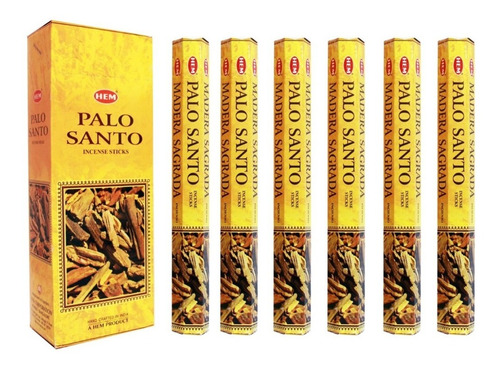 Incienso Palo Santo (madera Sagrada) Hindú Caja 6 Tubos Hem