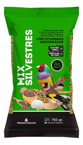 Nelsoni Ranch Mix Silvestres X 750 Grs Para Aves Alimento