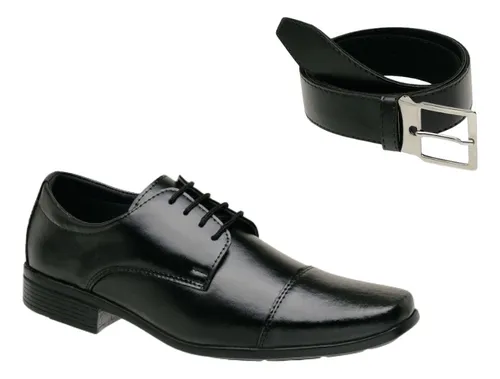 Kit Sapato Social Estilo Italiano Cinto Duas Cores Barato