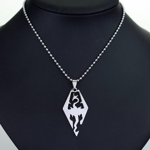 The Elder Scrolls Dije Collar Importado Skyrim Dragon Metal