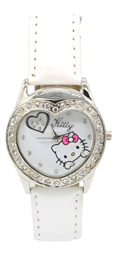 Reloj De Hello Kitty Forma De Corazón Con Piedras Brillantes