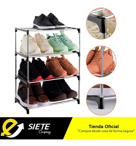 Imagen 6 de 9 de Zapatero Organizador De Zapatos Metálico 4 Niveles Practico