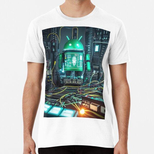 Remera Alimentado Por Circuitos Y Cables Android Geek Algodo