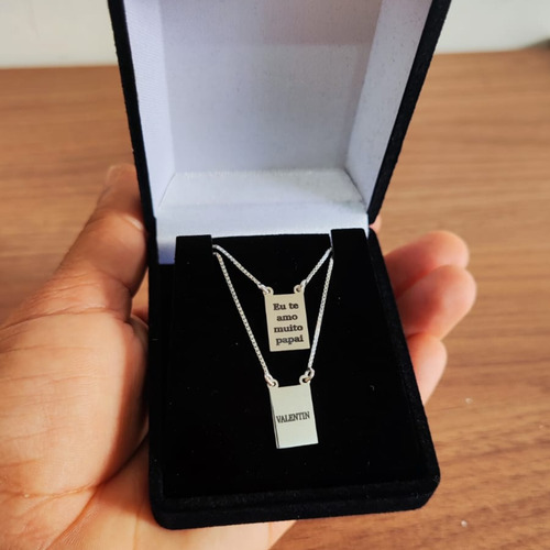 Escapulário Masculino Ou Feminino Personalizado Prata 925 Cor Prateado