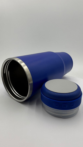 Termo Con Bocina Bluetooth Bebida Fría/caliente Vaso 900ml Azul Liso