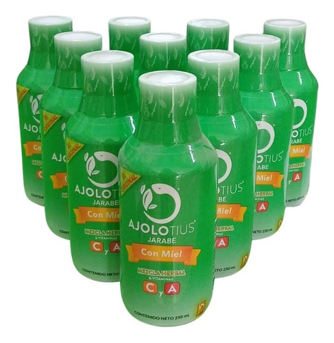 Ajolotius Jarabe Con Miel 250ml Suplemento Natural 10 Piezas