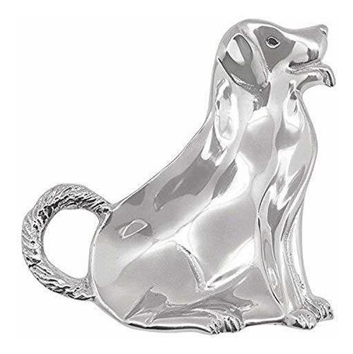 Platos - Mariposa Labrador Trinket Dish, One Size, Silver