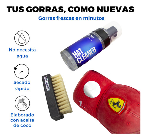 Kit De Limpieza Para Gorras Con Limpiador En Espuma Shoozas