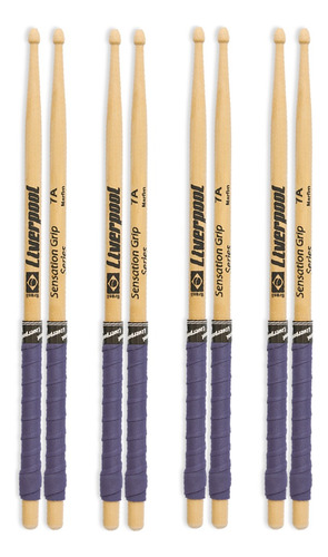 Kit 4 Baquetas 7a Sensation Grip Series Madeira Eva7am