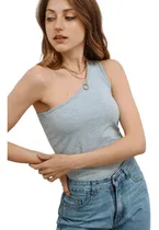 Comprar Musculosa Top Un Solo Hombro Mujer Hombro Descubierto Dama