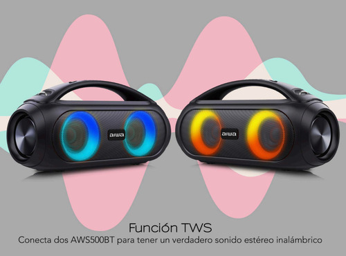 Bocina Aiwa Parlante Aws500bt Portátil Negro