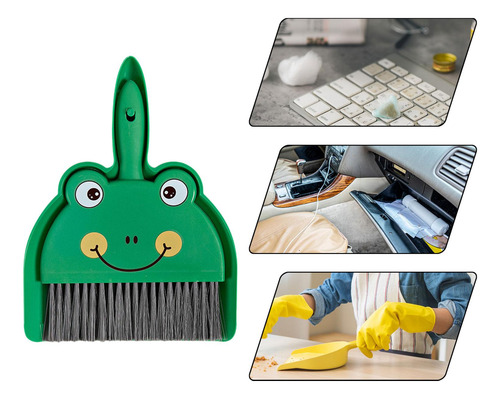 Juego De Mini Recogedor Y Cepillo, Juego Pequeño Rana Verde