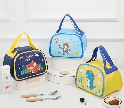 Lonchera Bolso Térmico Colación Diseño Animalitos Kawai