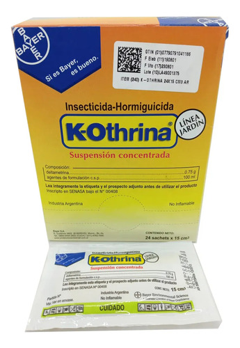 K-othrina Sachet X 15 Cm3. Insecticida Uso General X24un