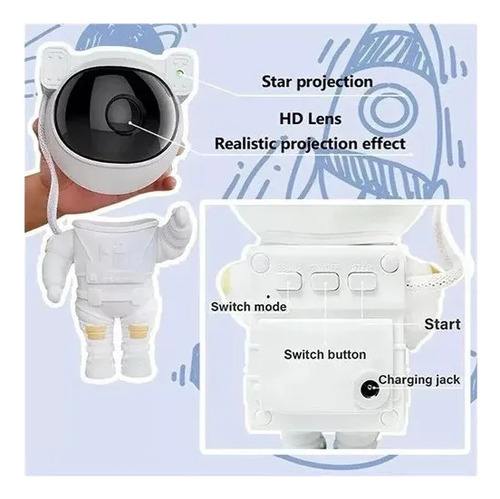 Para Astronaut Projector Nebula Led Night Light