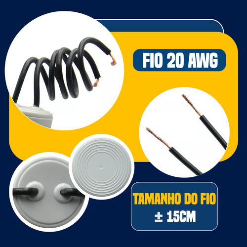 Capacitor Permanente 30uf 250v 2 Fios Cbb60 Motor Eletrico