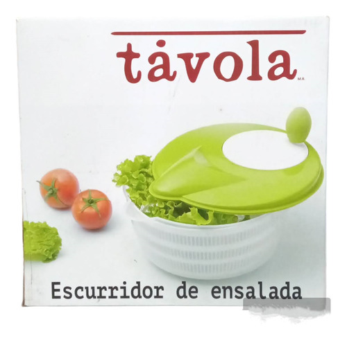 Escurridor De Ensalada Mediante Centrífuga, Marca Távola Color Verde