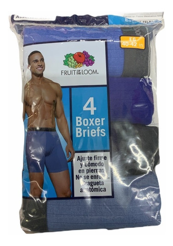 Boxer Largo Azules Paq. 4 Piezas Caballero (bóxer Briefs)