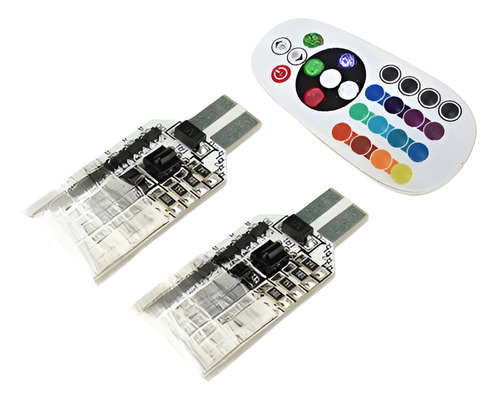 2 X T10 194 147 2825 W5w Rgb Control Remoto Estacionamiento 