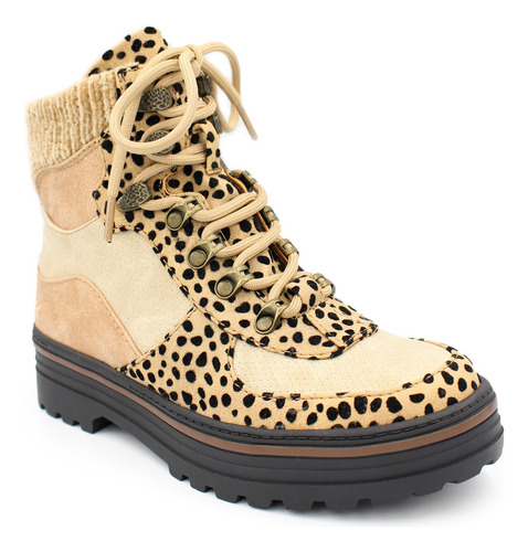 Botas Martín De Lana De Mujer Con Estampado Leopardo