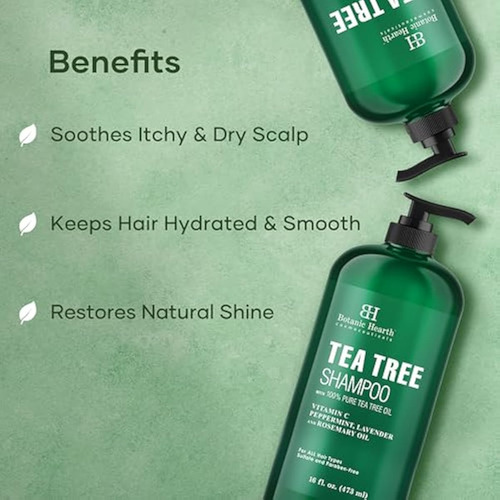 Shampoo Botanic Hearth Tea Tree, Vitamina C,
