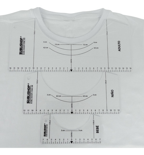 Reglas Para Centrar Diseños En Remeras Blancas - Kit X3