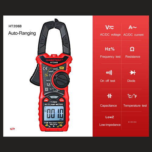 Medidor De Braçadeira Digital Habotest Ac/dc Para Medição De