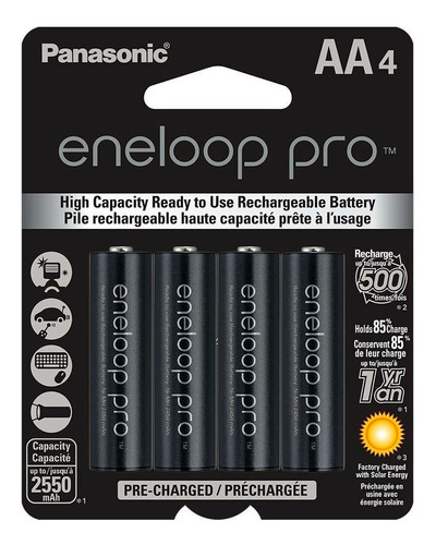 Baterías Recargables Panasonic Eneloop Pro Aa X 4 Unidades