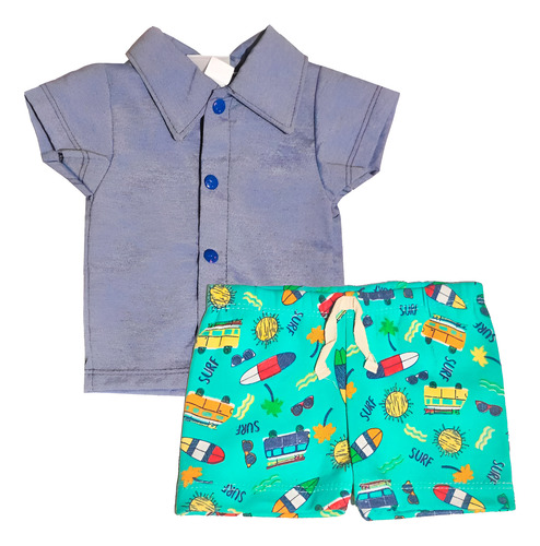 Traje Para Bebe Camiseta Niño Short Playa Surf Varias Tallas