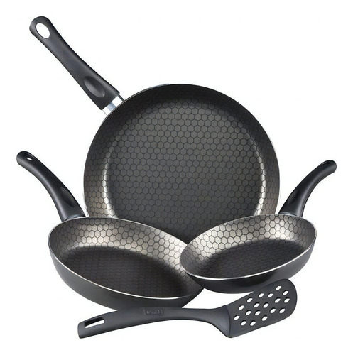 Juego 3 Sartenes Antiadherente 22 24 30 Cm Magnifica Negro