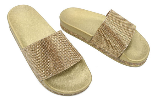 Zapatillas Estilo Diamantes De Imitación Y Sandalias De Suel