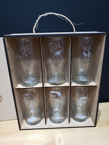 Set De 6 Vasos Pinta Cerveza O Fernet Los Simpson *regalo 