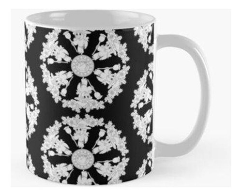 Taza X4 Lindo Jinete De Escoba De Bruja Mandala De Halloween