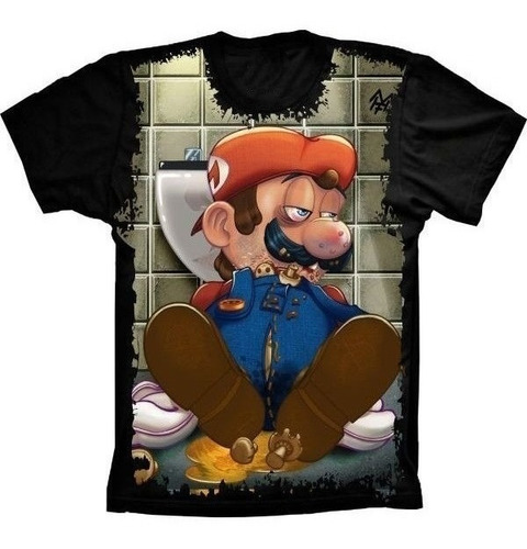 Camiseta Estilosa 3d Fullprint  Mushroom Mário