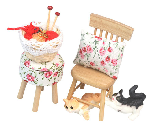 Set De Sillas En Miniatura Para Casa De Muñecas, Estilo B