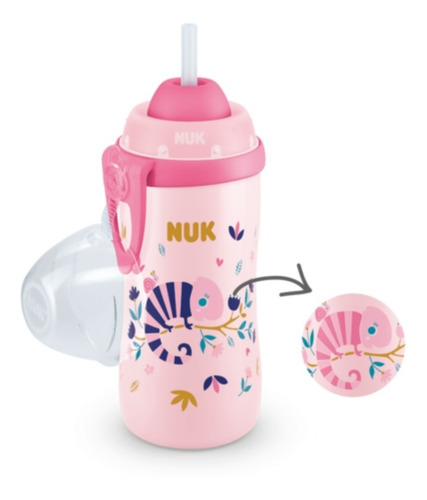 Nuk Vaso Flexi Cup Efecto Camaleon - Cebra Color Rosa