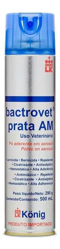 Pó Aderente Aerossol P/ Cães Bactrovet Prata Am 500ml Konig