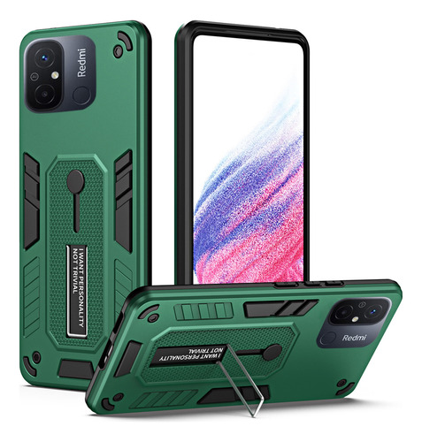 Funda Para Redmi 12c Anticolisión Metal Apoyo