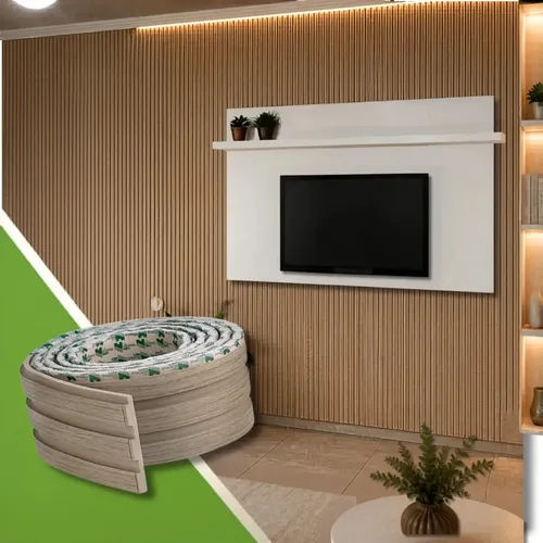 Painel Madeira Ripado Laminado Linha Madeto Meu Rodapé - 10m Cor Carvalho