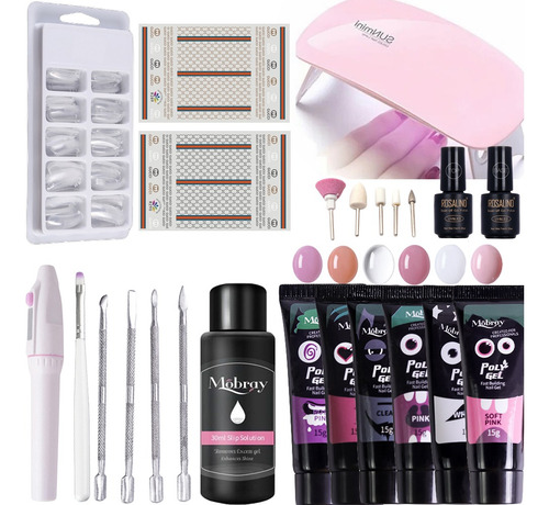 Kit De Uñas De Gel De Cabina De Fibra Acrílica Acrigel Xed N