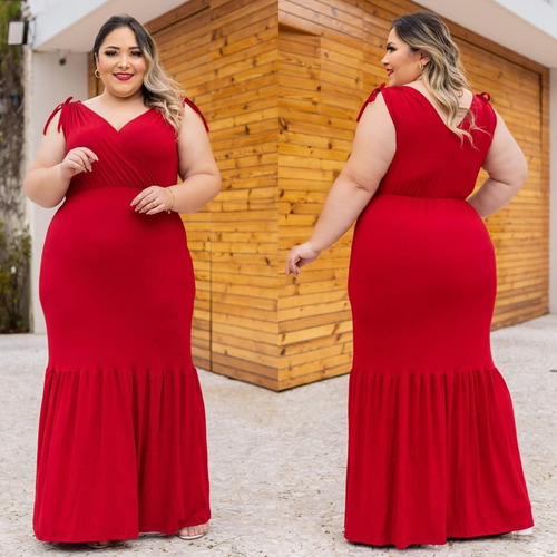 Vestido Keila Plus Size, Largo, Tela Viscolycra